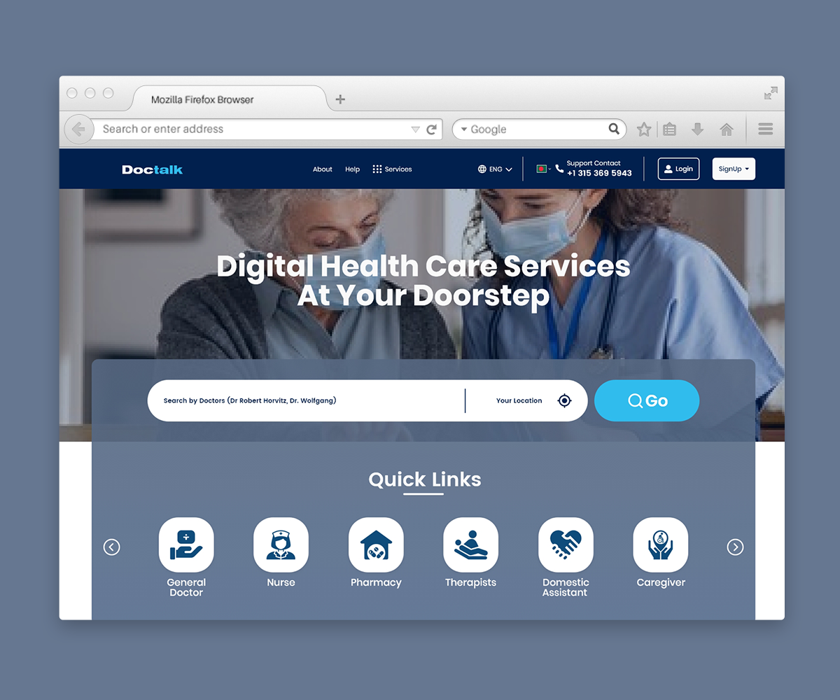 Online doctor app mockups